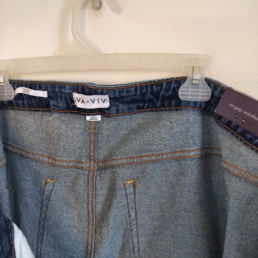 Ava & Viv High Rise Cuffed Straight Jean Sz 24 Casual Chic Vintage 90's - Picture 4 of 12